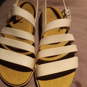 CROCS Cream Sandals Comfortable Strappy Design